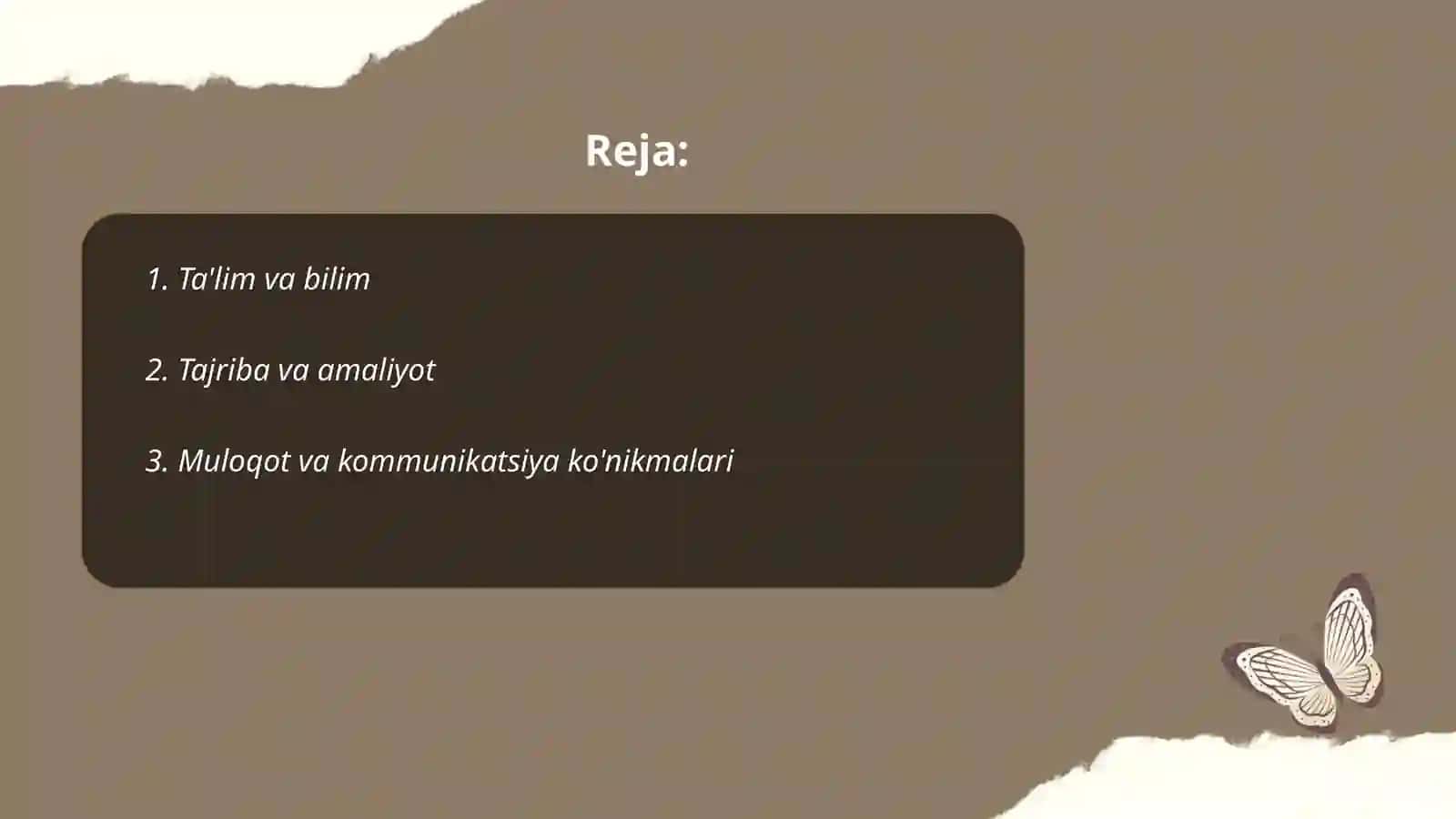 Shaxsning malaka va odatlari 2