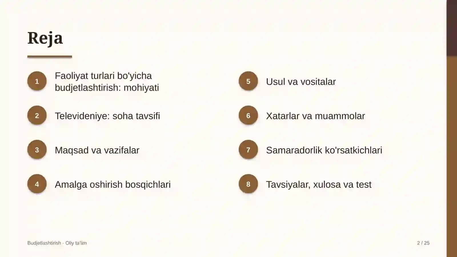 televideniyeda faoliyat turlari bo'yicha budjetlashtirish 6517 2