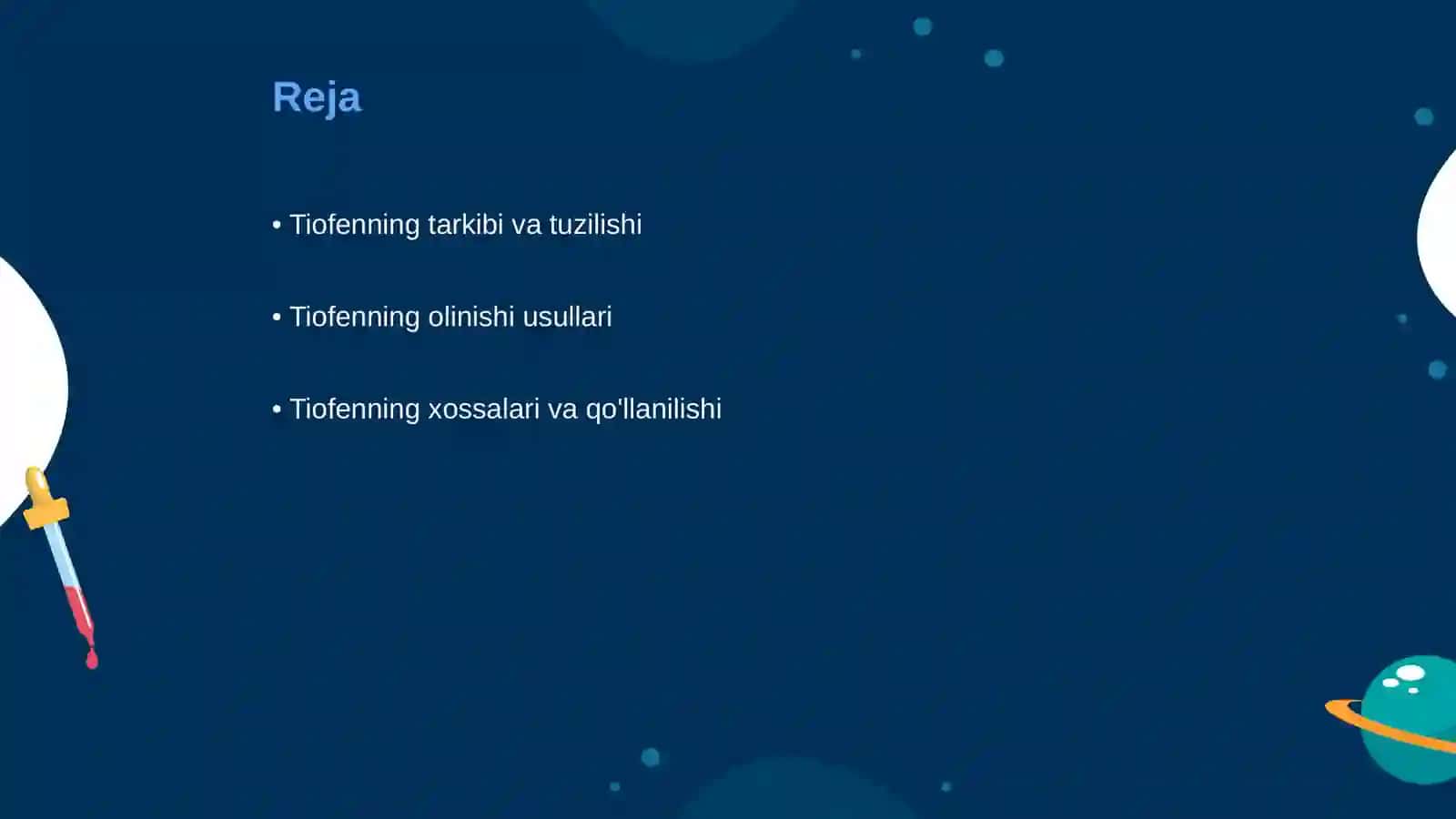 Tiofenning olinishi va xossalari 2