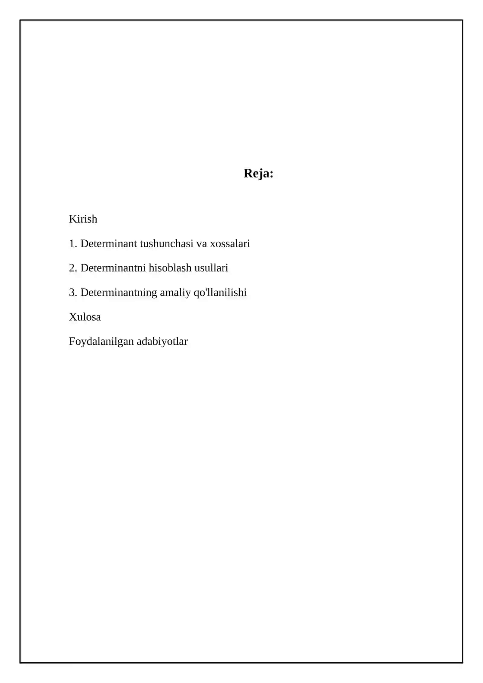 Determinantlar va ular ustida amallar 2