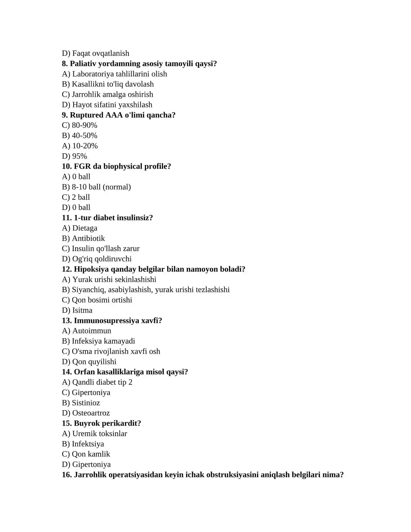 Jarroh testlari 2