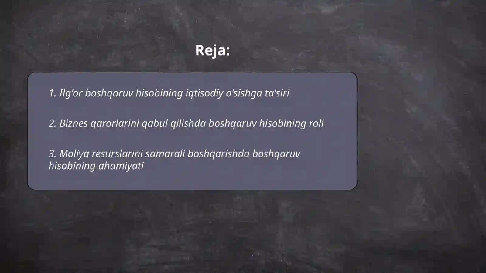 Ilg'or boshqaruv hisobi 2