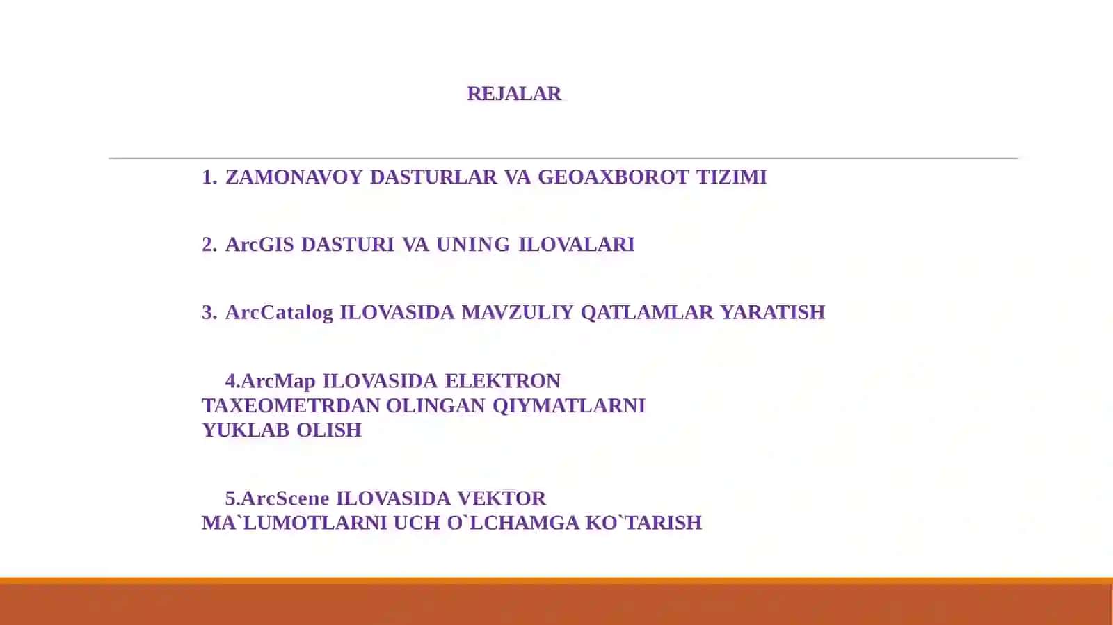 ZAMONAVOY DASTURLAR VA GEOAXBOROT TIZIMI 2