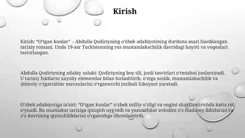 O‘Tgan Kunlar 2