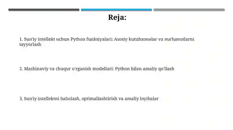 Python dasturlashda suniy intelekt bilan ishlovchi funksiyalar 2