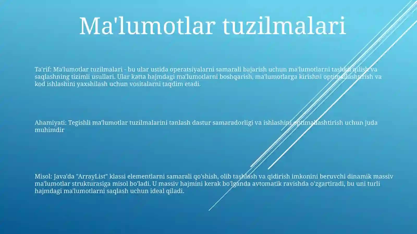 Ma'lumotlar tuzilmalari 2