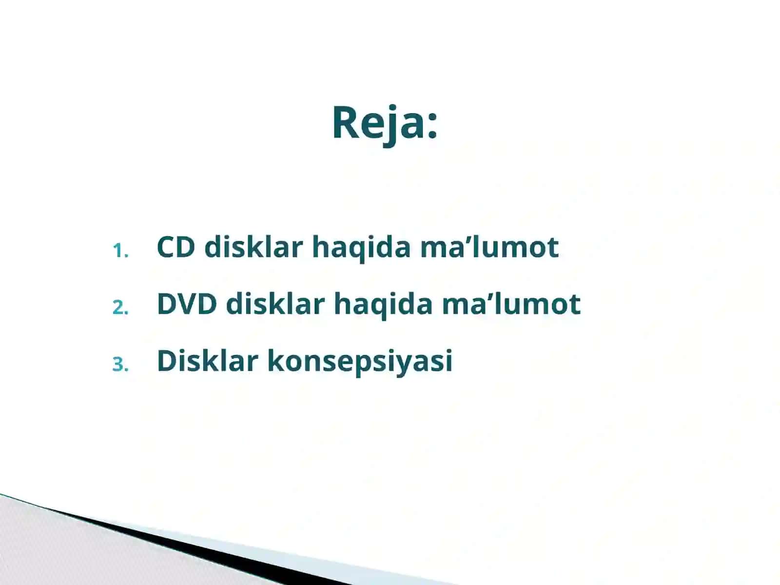 CD va DVD disklar va ularning konsepsiyasi 2