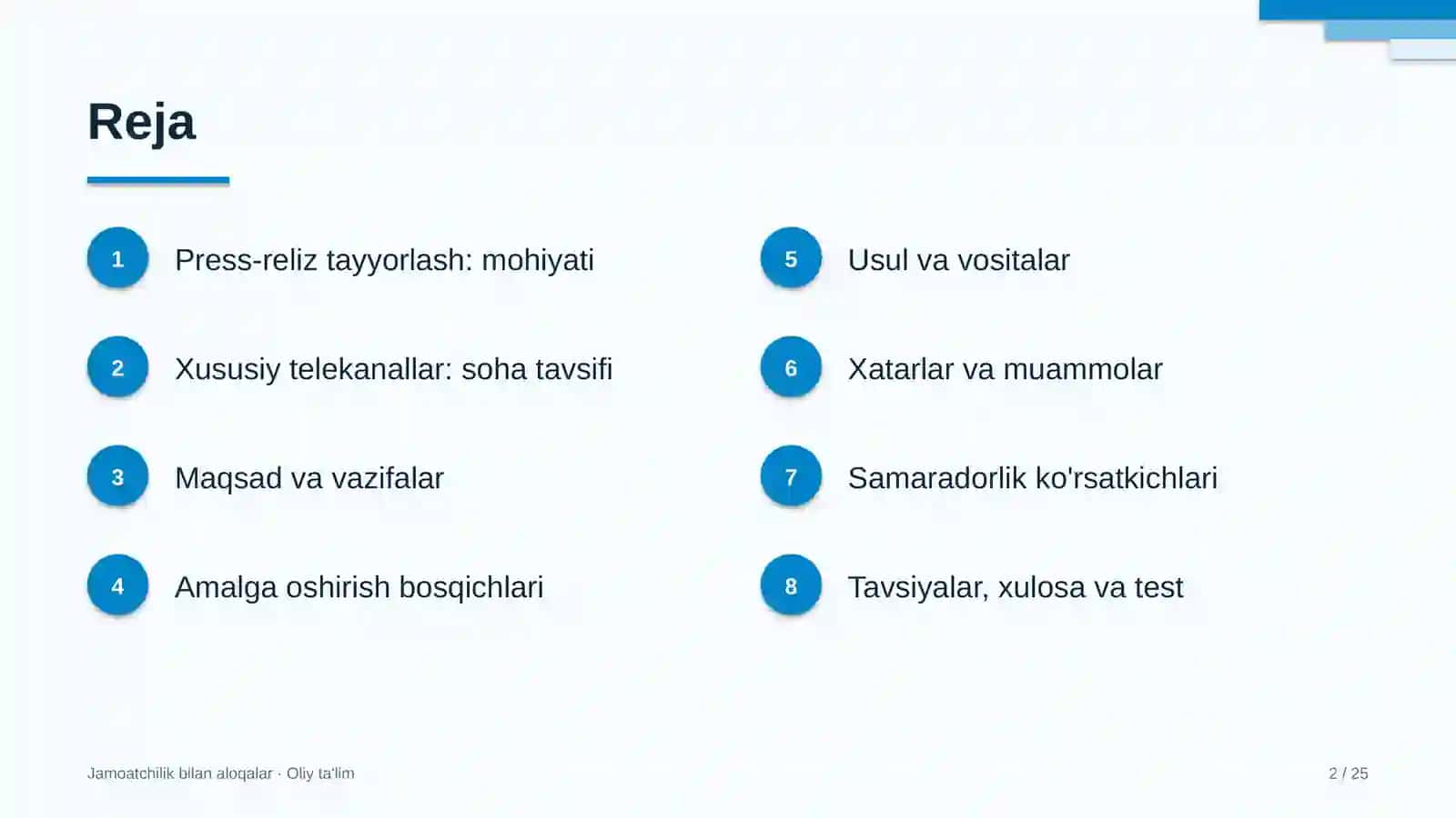 Xususiy telekanallarda press-reliz tayyorlash 2