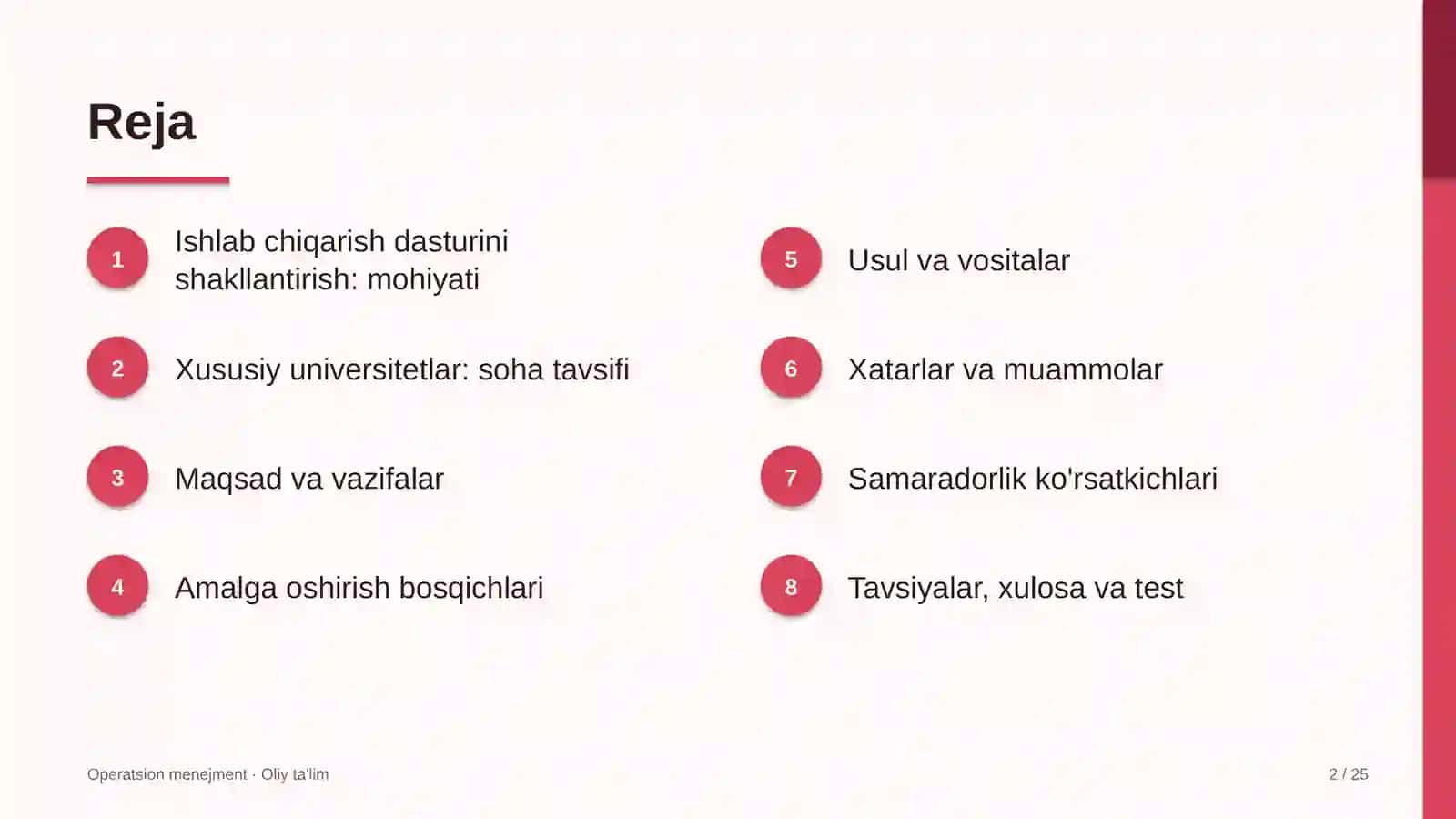 xususiy universitetlarda ishlab chiqarish dasturini shakllantirish 1660 2