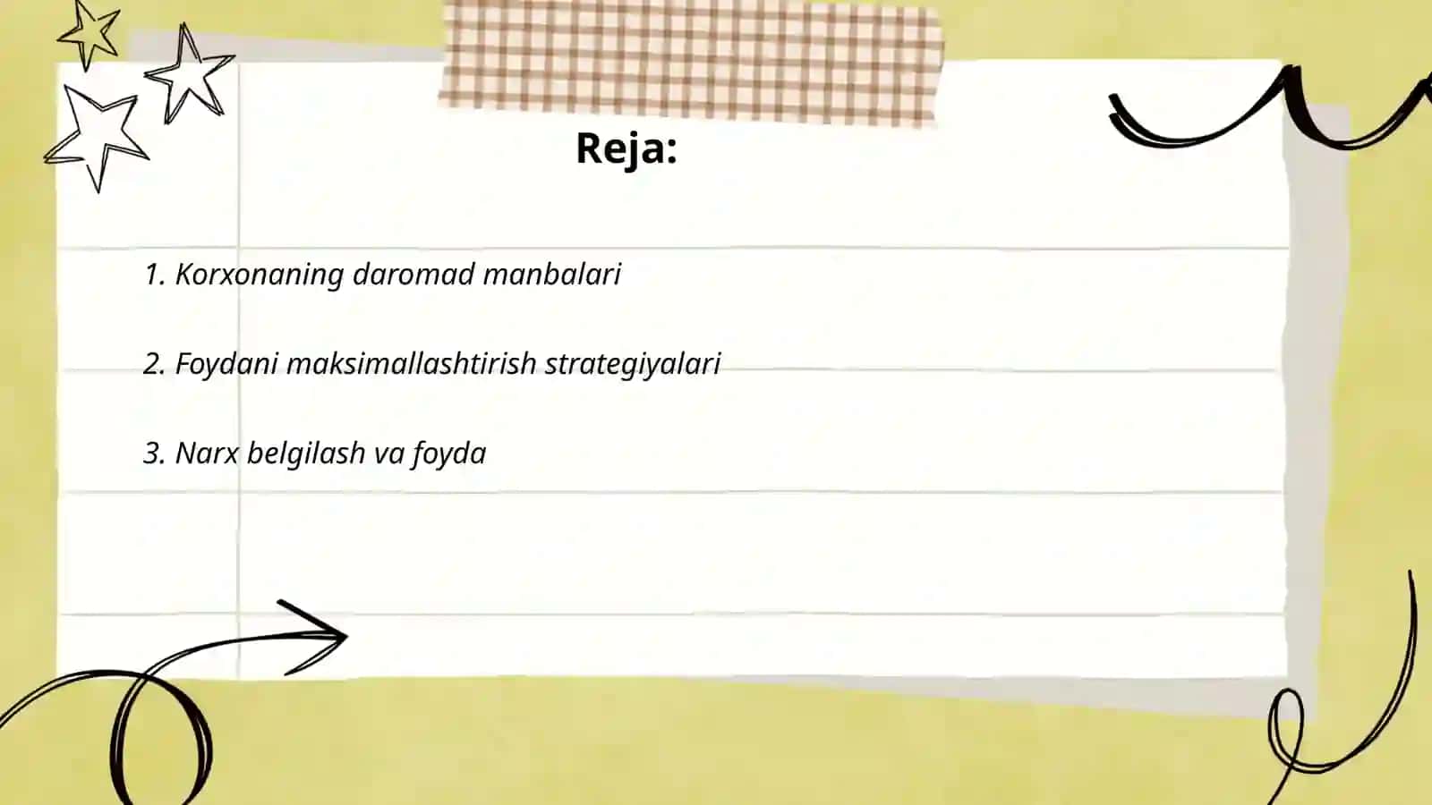 Korxonaning daromadi va foydasi. Foydani maksimallashtirish 2