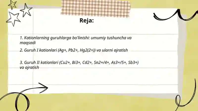 Kationlarning guruhlarga bo'linishi 2