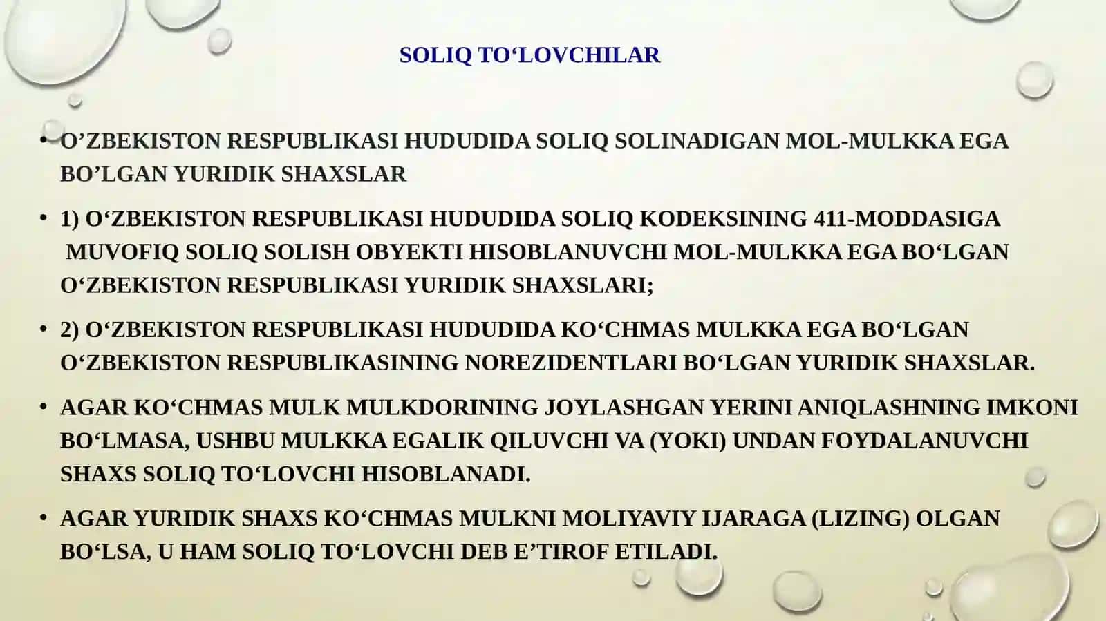 Yuridik shaxslarning mol-mulkiga solinadigan soliq 2