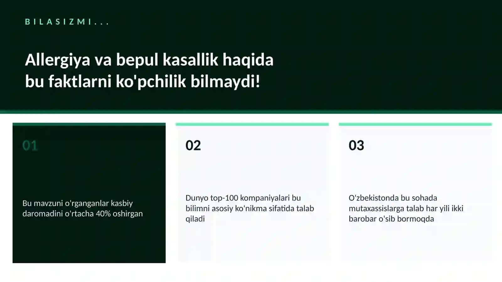 Allergiya va bepul kasallik 2