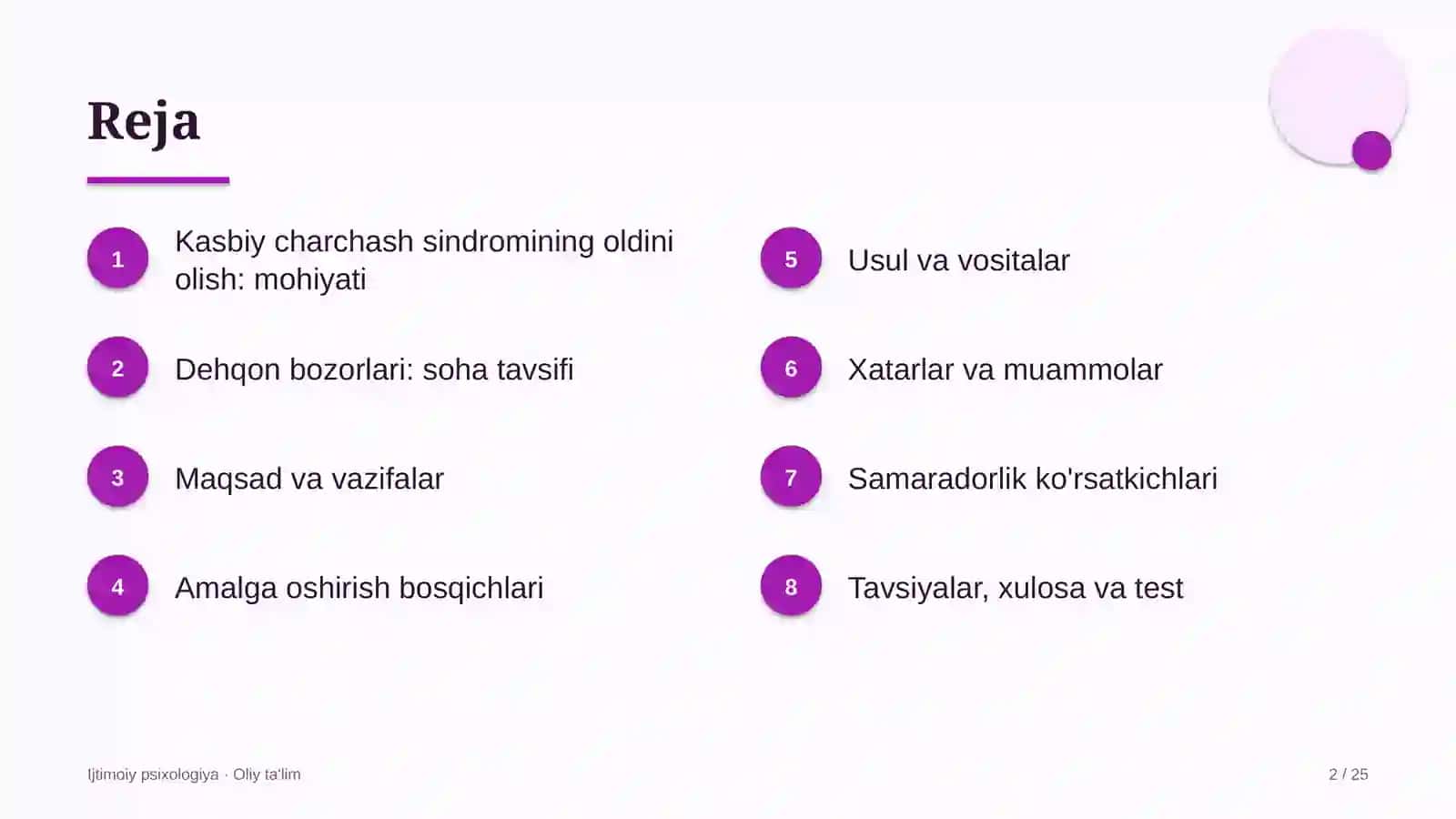 Dehqon bozorlarida kasbiy charchash sindromining oldini olish 2