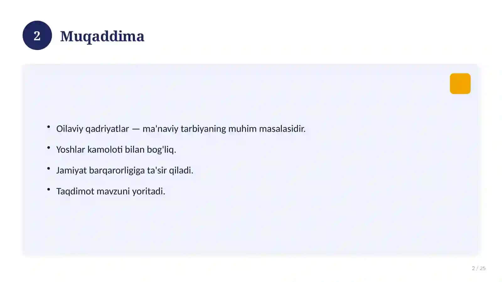 Oilaviy qadriyatlar 2