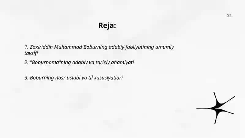 Zaxiriddin Muhammad Boburning adabiy faoliyati 2