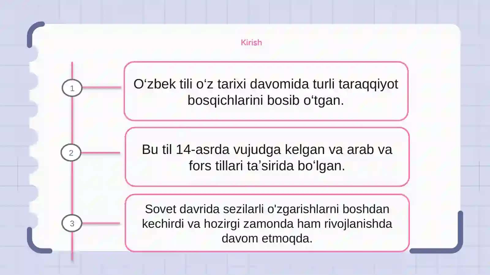 O’zbek tilining rivojlanish bosqichlari 2