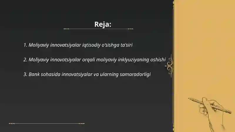 Moliyaviy innovatsiyalar yaratilishining ahamiyati 2