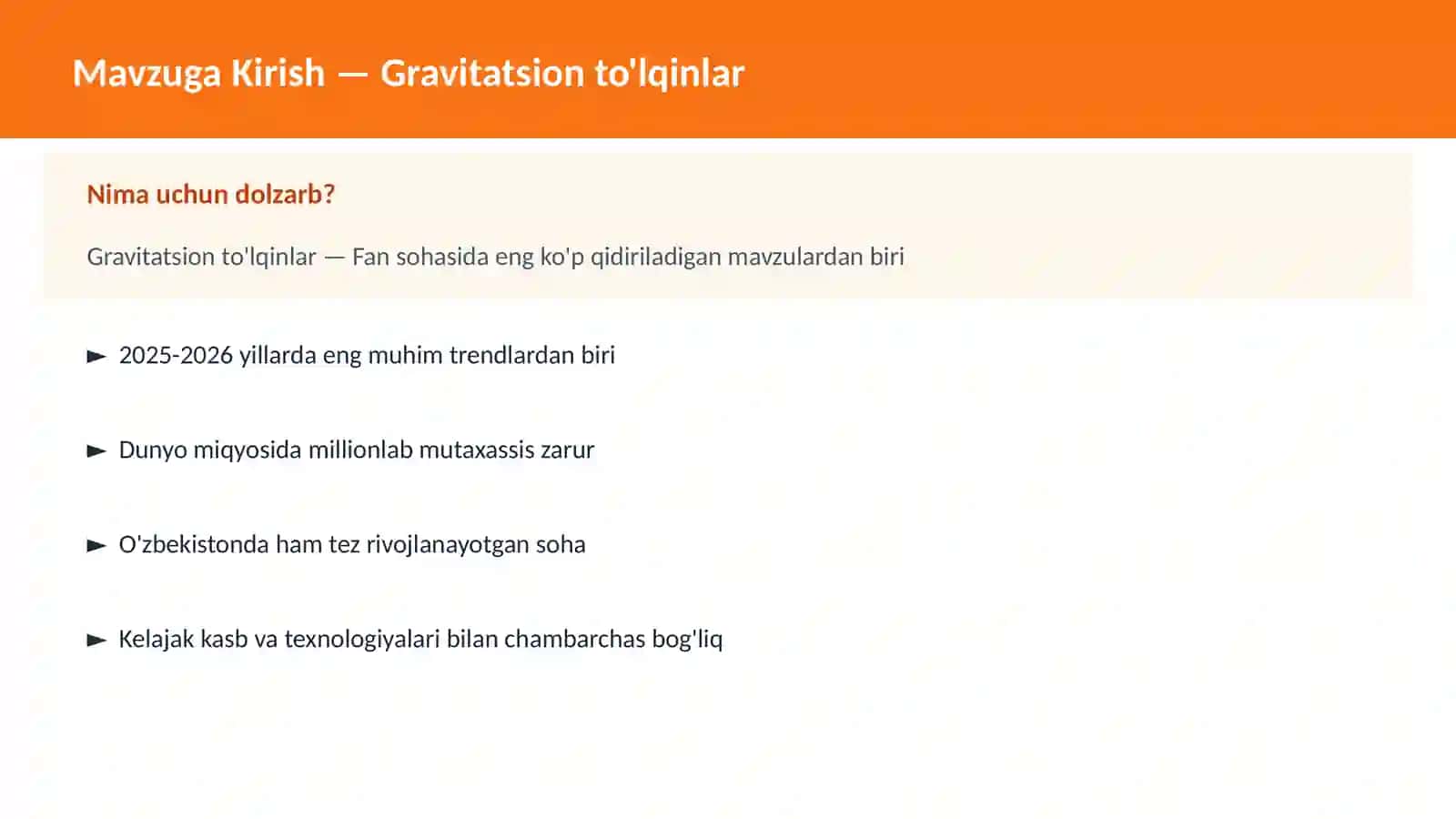 Gravitatsion to'lqinlar 2