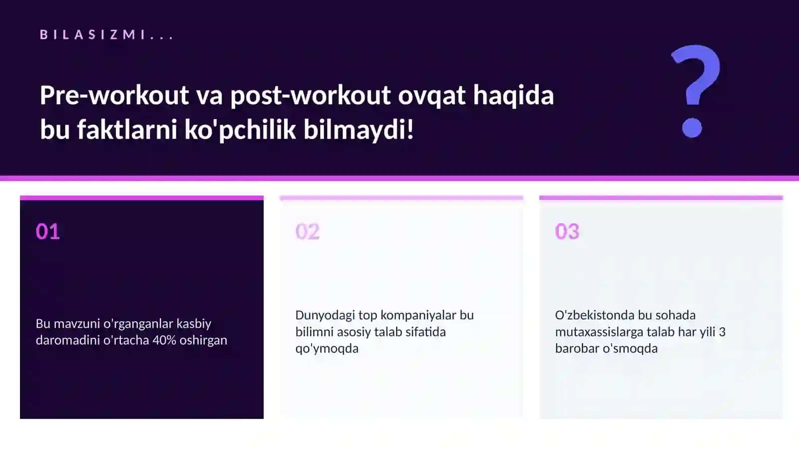 Pre-workout va post-workout ovqat 2