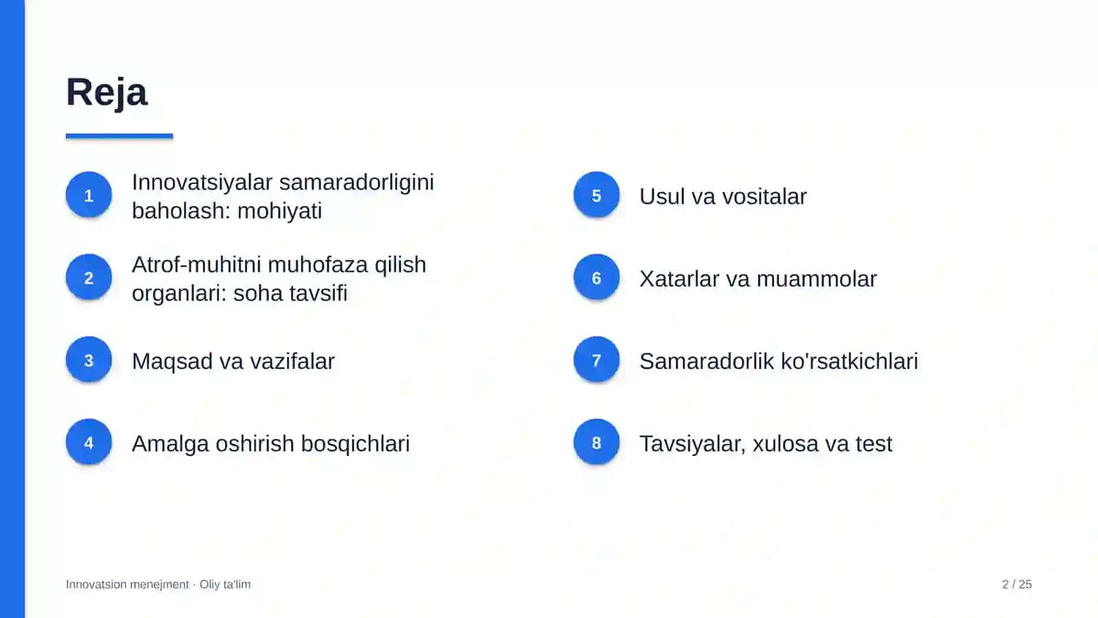 Innovatsion menejment · Oliy ta'lim 2