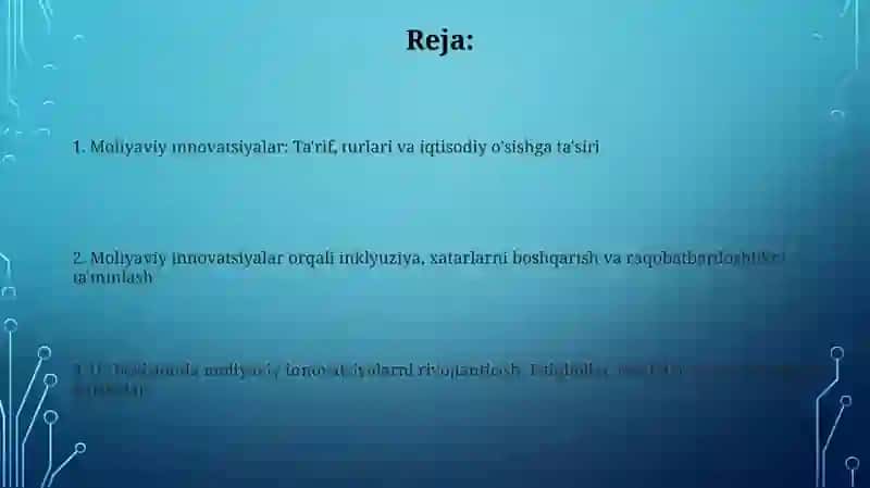 Moliyaviy innovatsiyalar: Ta'rif va mohiyat 2