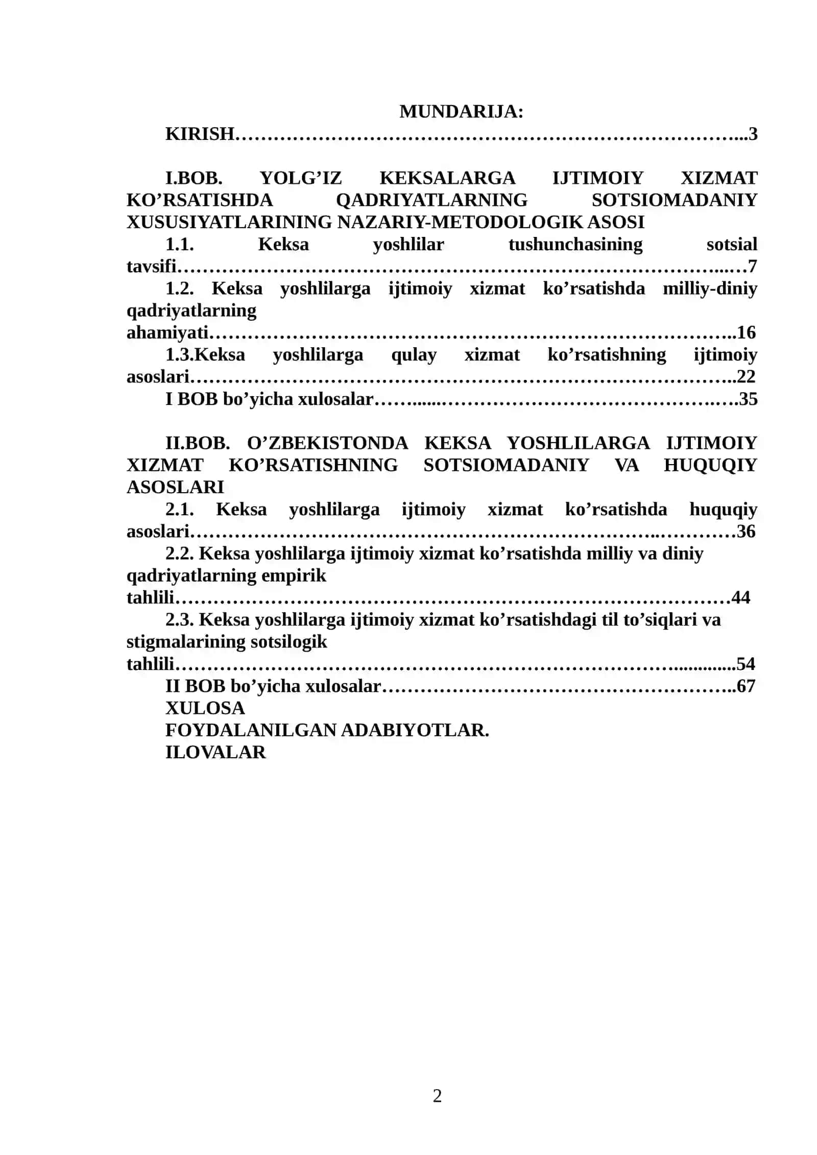 YOLG’IZ KEKSALARGA IJTIMOIY XIZMAT KO’RSATISHDA QADRIYATLARNING SOTSIOMADANIY XUSUSIYATLARI 2