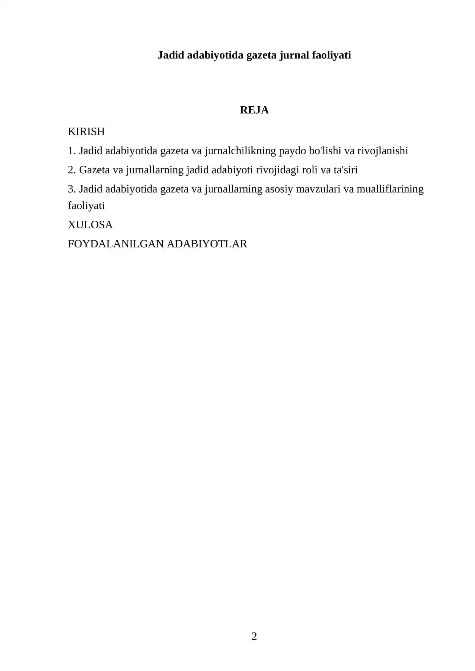Jadid adabiyotida gazeta jurnal faoliyati 2