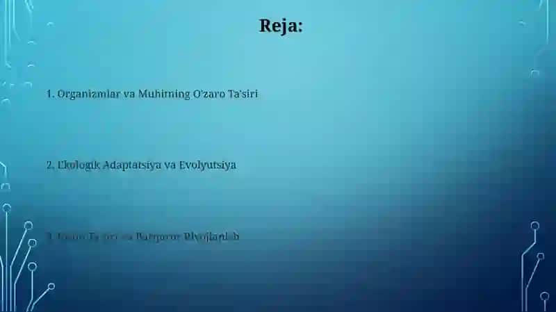 Organizm va muhit 2