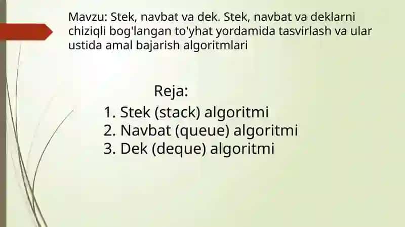 Ma‘lumotlar tuzilmasi va algoritmlar 2