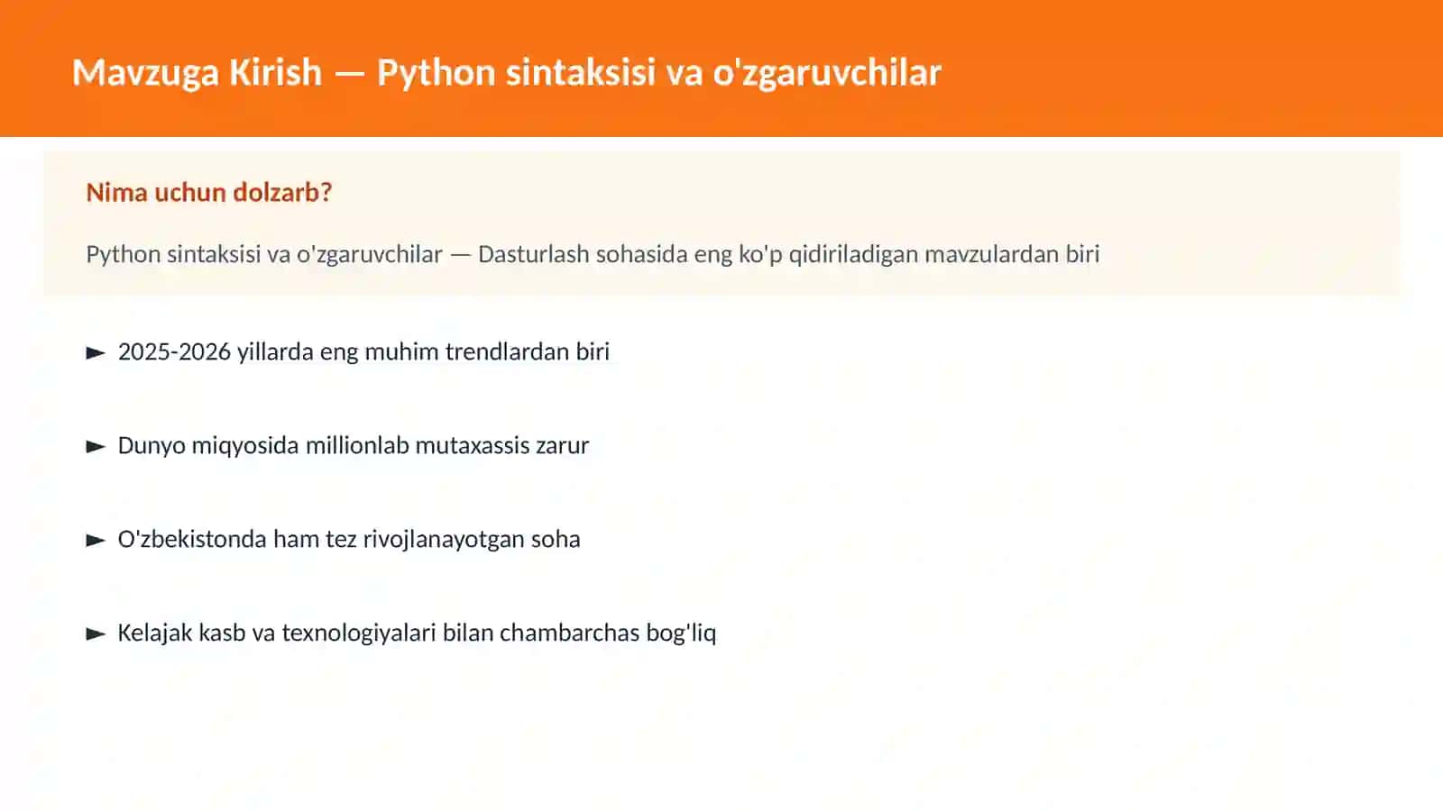 DASTURLASH | PYTHON DASTURLASH 2