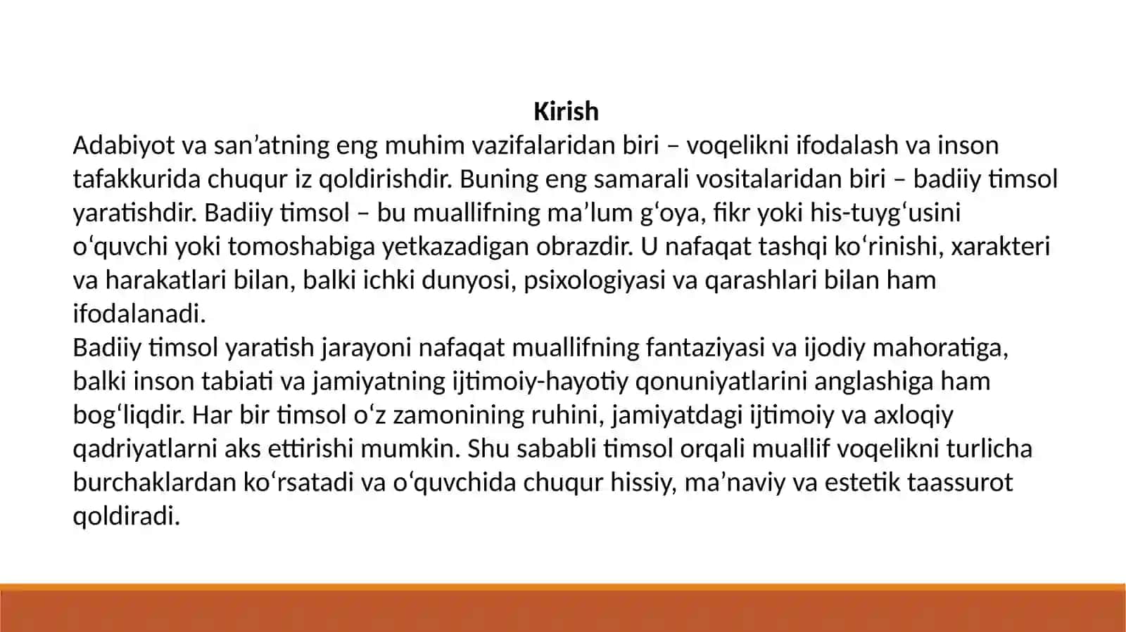 Badiiy timsol yaratish jarayoni 2