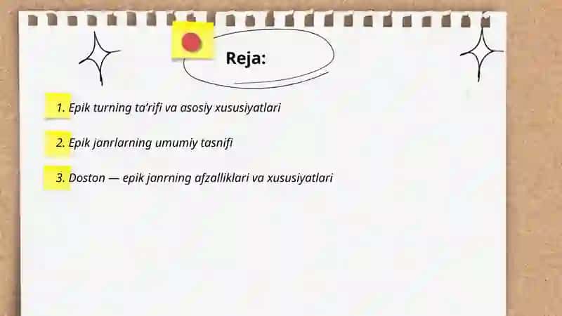 Epik tur va uning janrlari 2