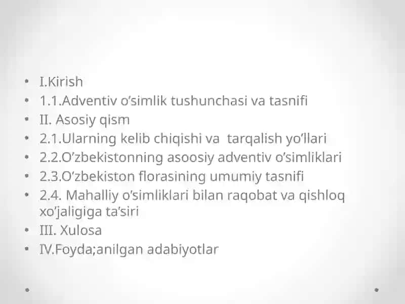 O’zbekistonning adventiv o’simliklari 2