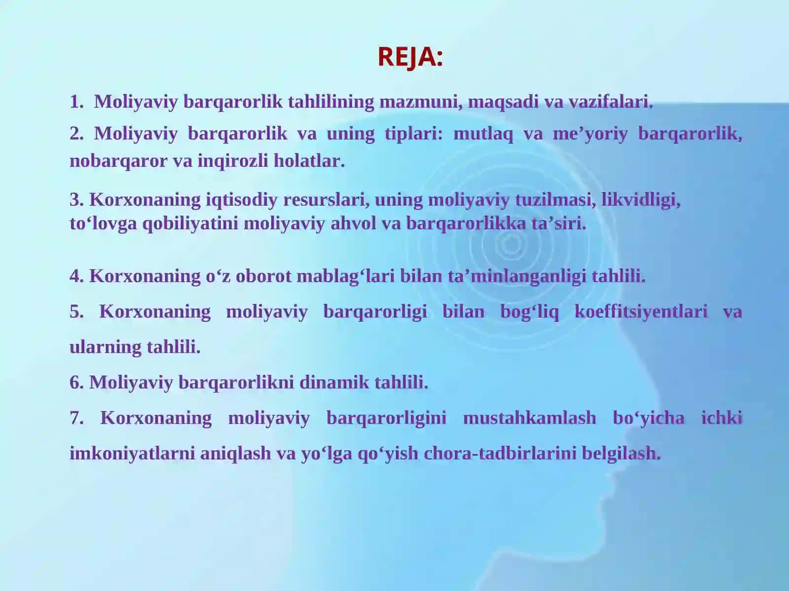 Moliyaviy barqarorlik tahlili 2