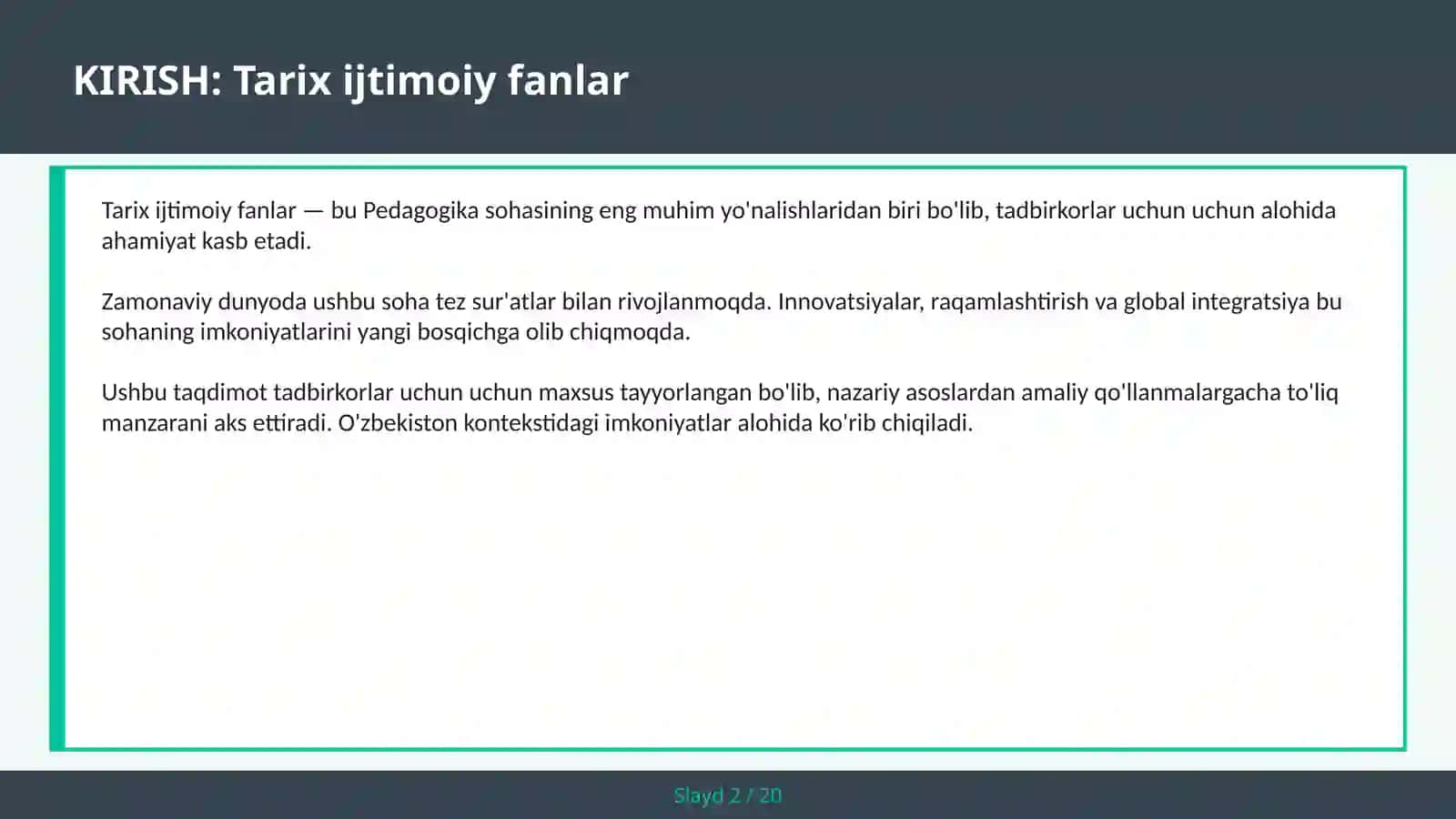 Tarix Ijtimoiy Fanlar 2