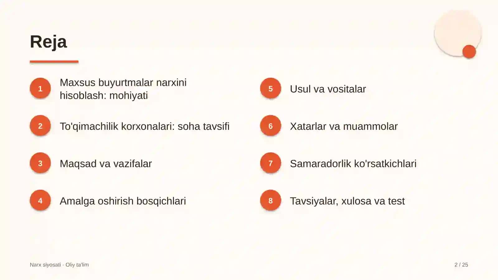 To'qimachilik korxonalarida maxsus buyurtmalar narxini hisoblash 2