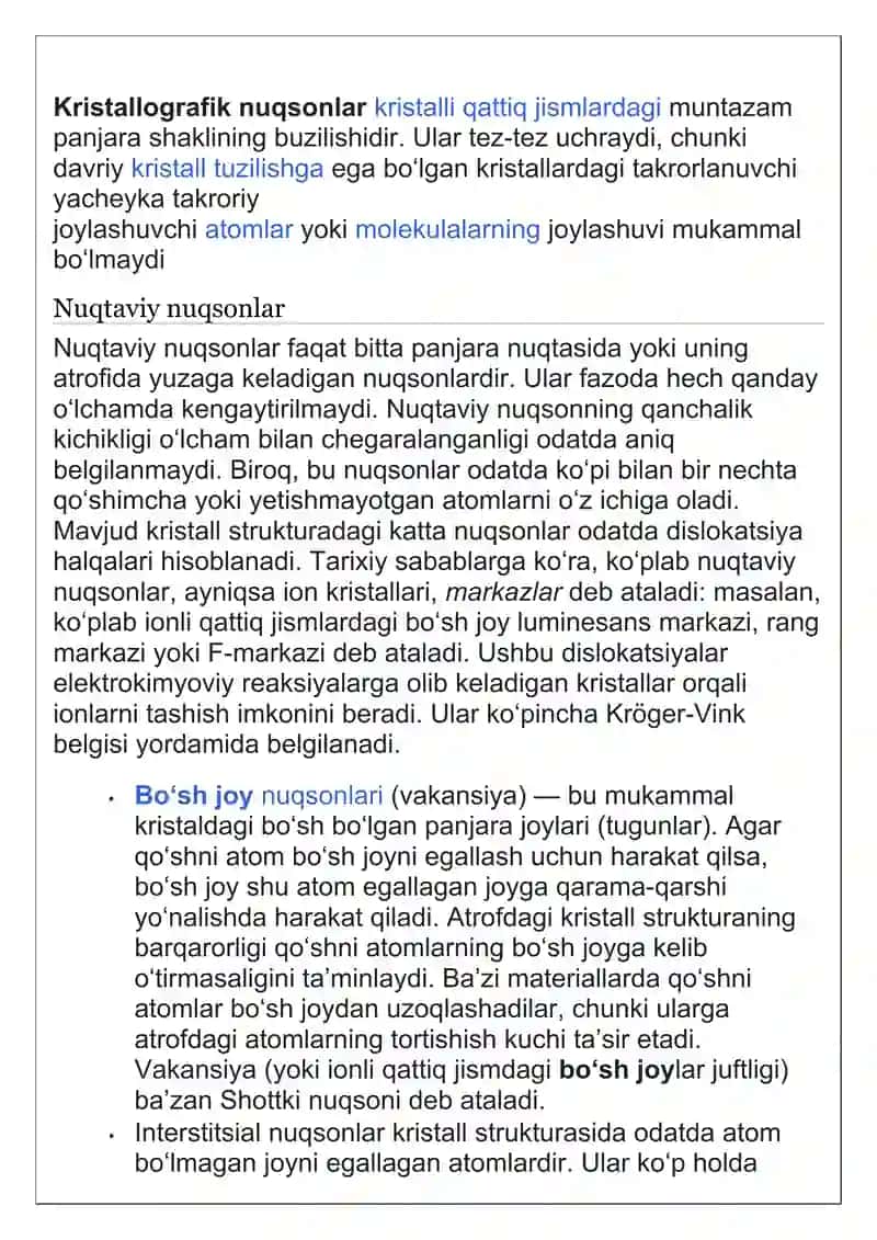 Kristal panjara nuqsonlari 2