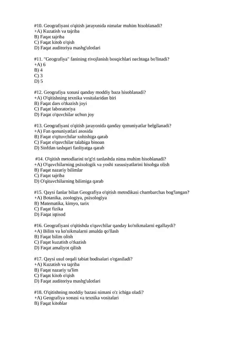 Geografiya o`qitish metodikasi 2