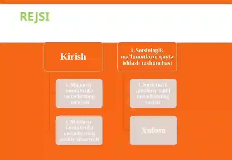 Sotsiologik ma'lumotlarni qayta ishlash va tahlil qilishning miqdoriy (nostatistik) metodlari 2