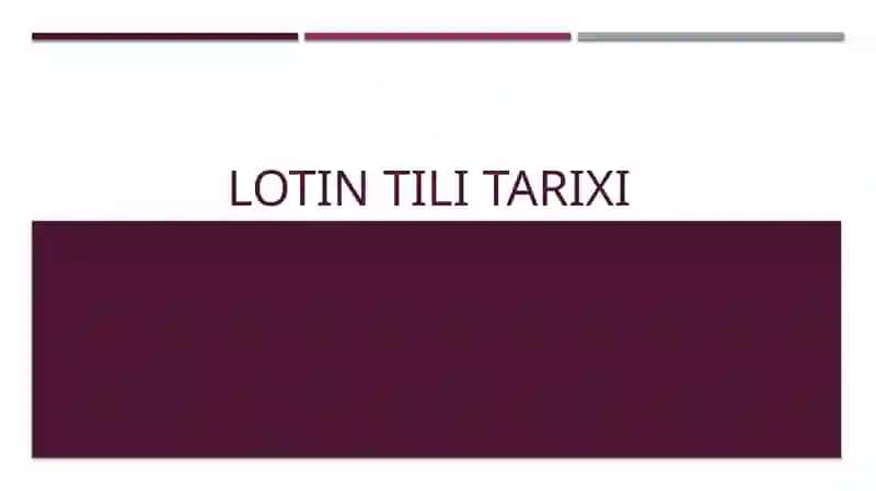 Lotin tili tarixi 2