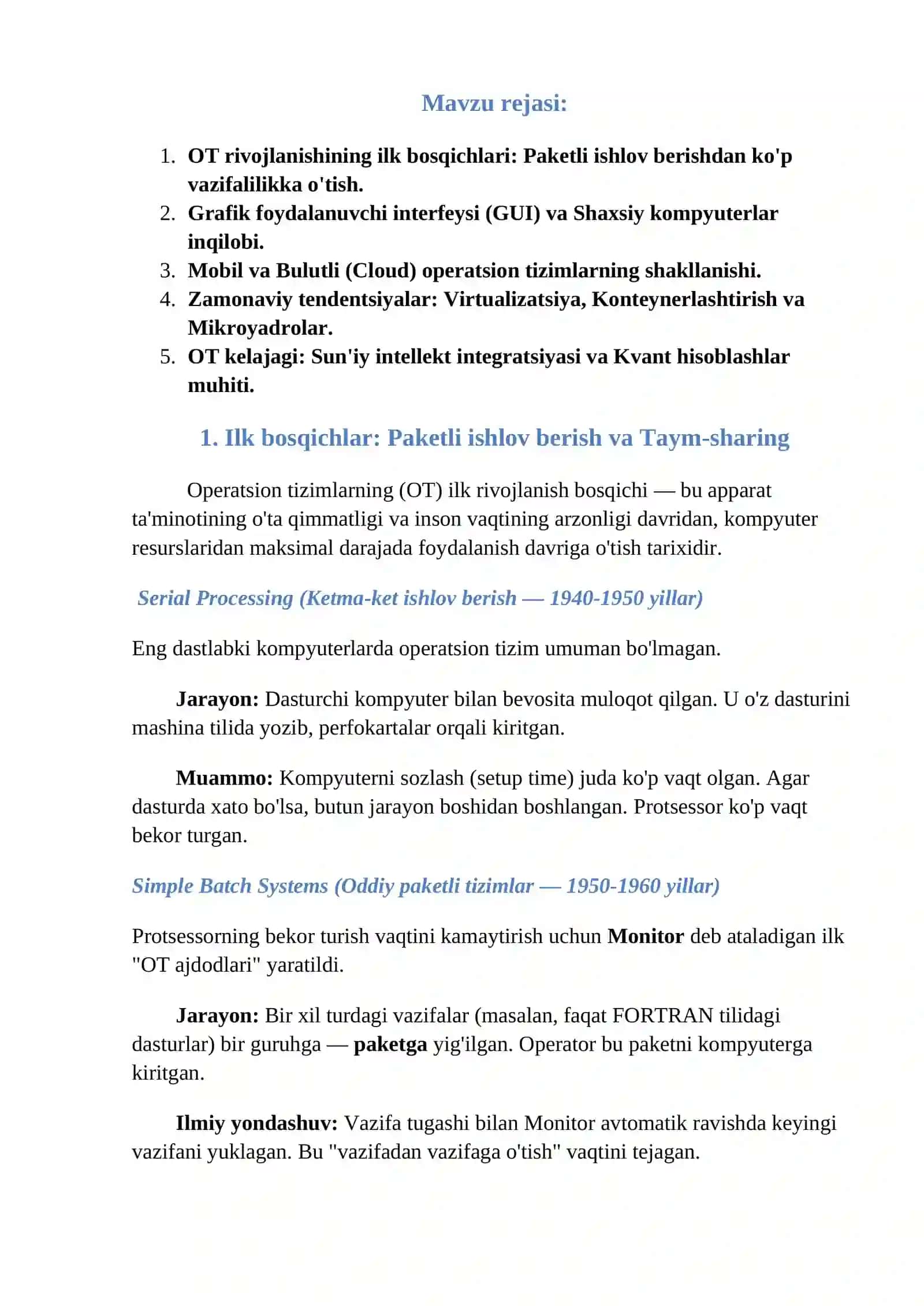 Operatsion tizimlar 2