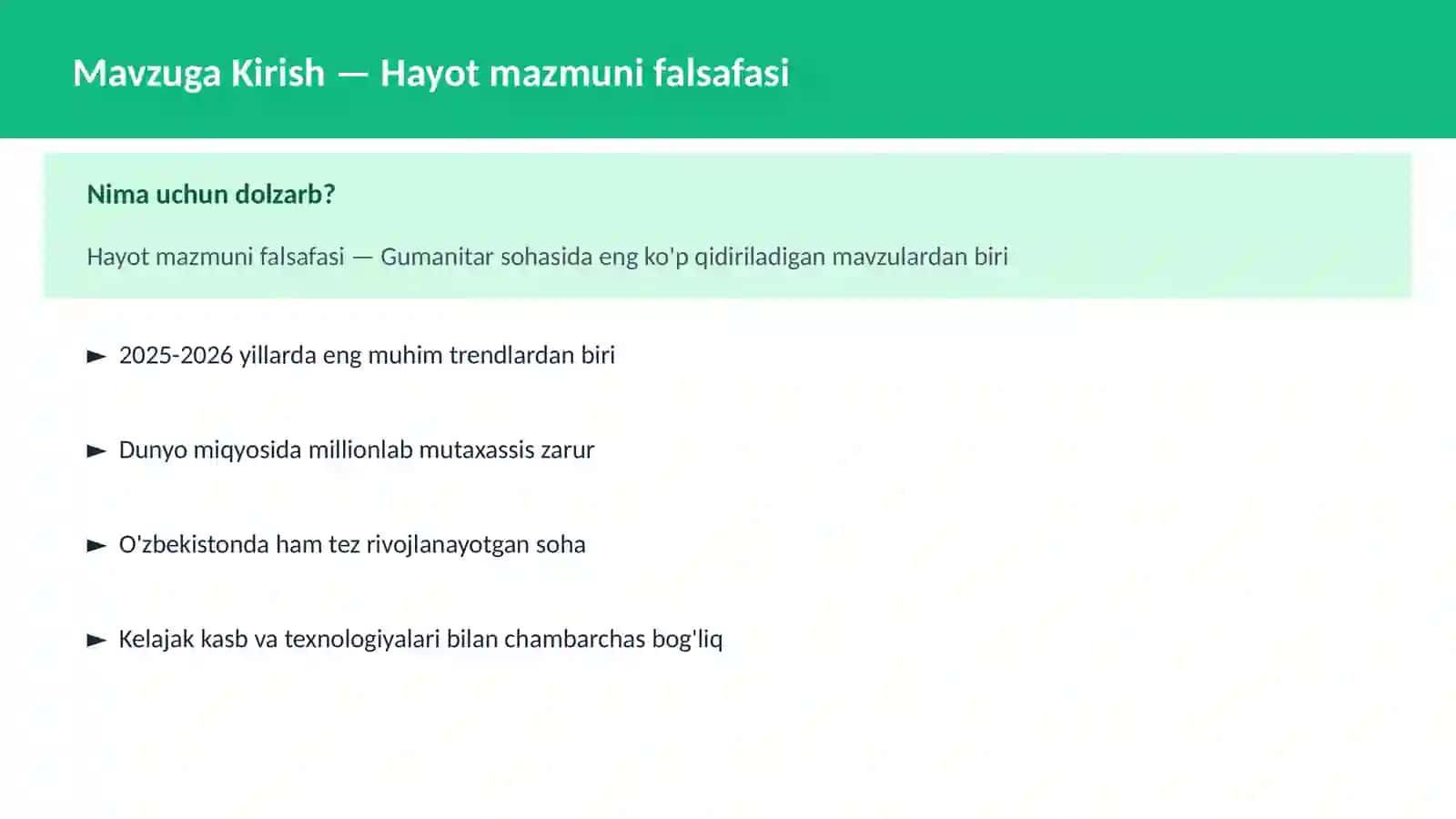 Hayot mazmuni falsafasi 2