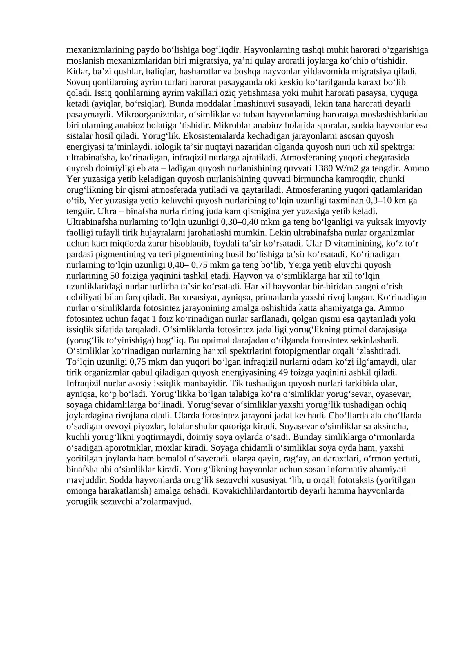 ABIOTIK ORGANIZMLARNING TIRIK ORGANIZMLARGA TA’SIRI 2