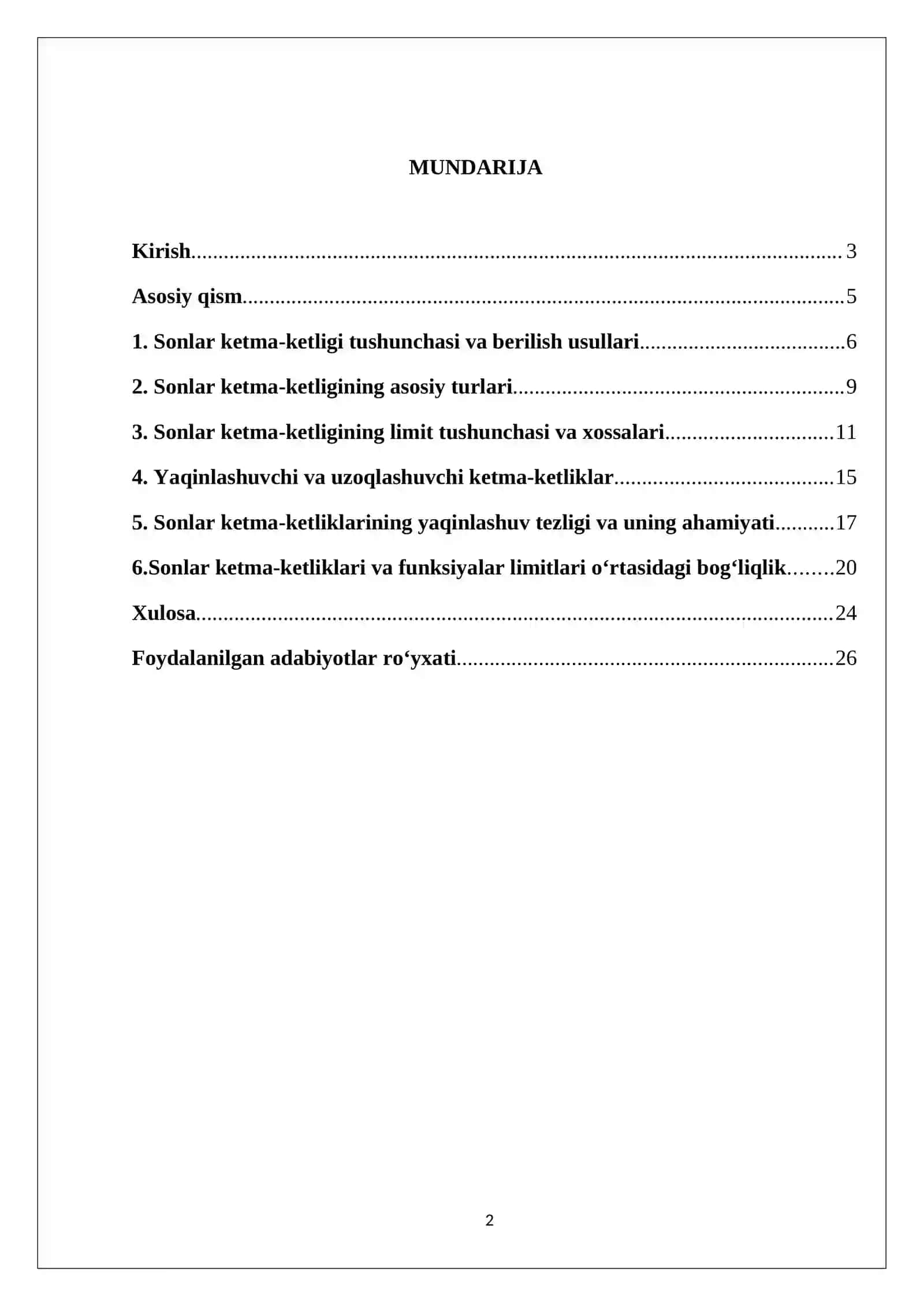 Sonlar ketma-ketligi va uning xossalari 2