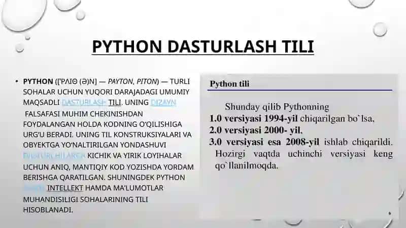 Python dasturlash tilida funksiya va modullar 2