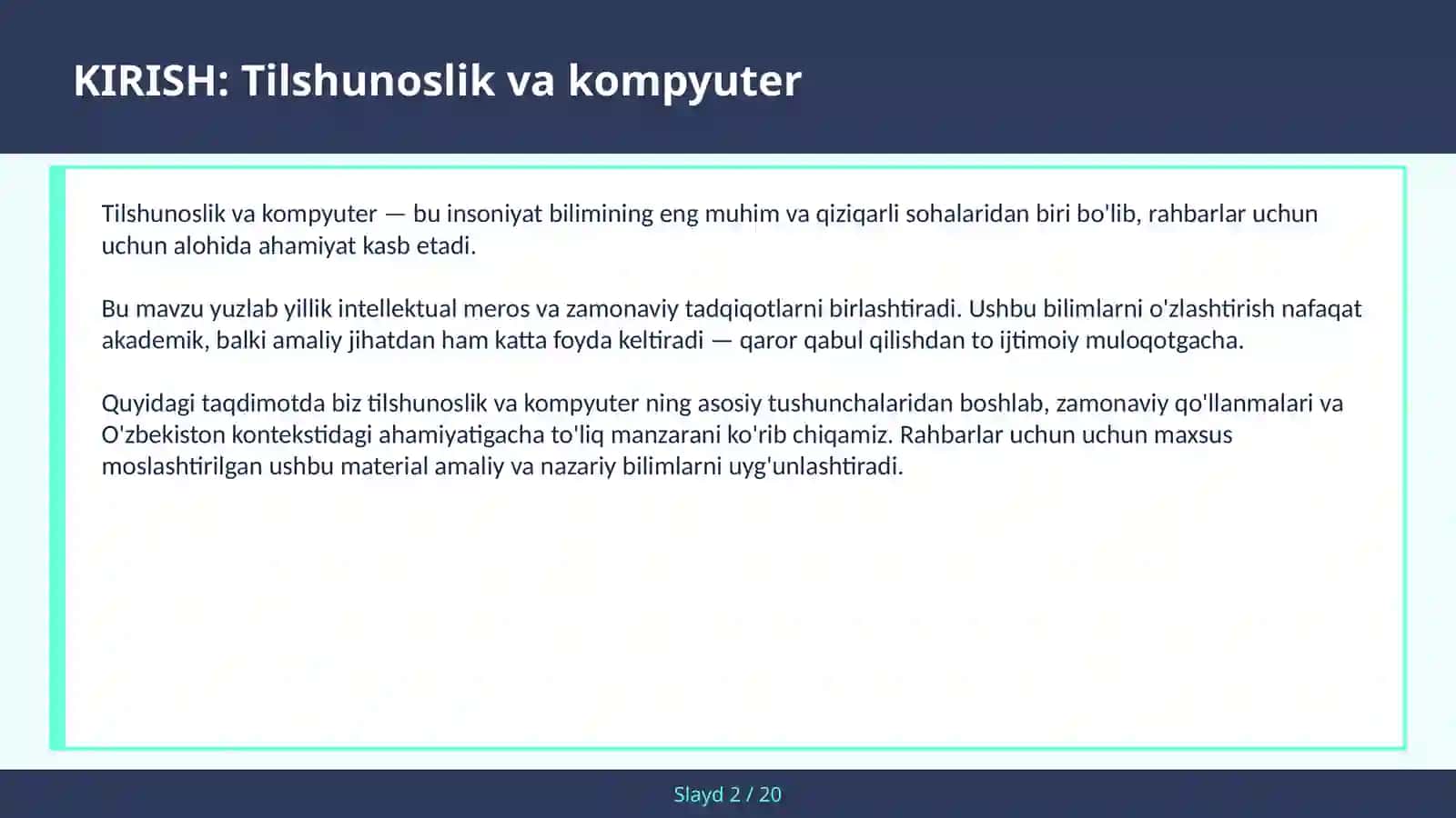 Tilshunoslik va kompyuter 2