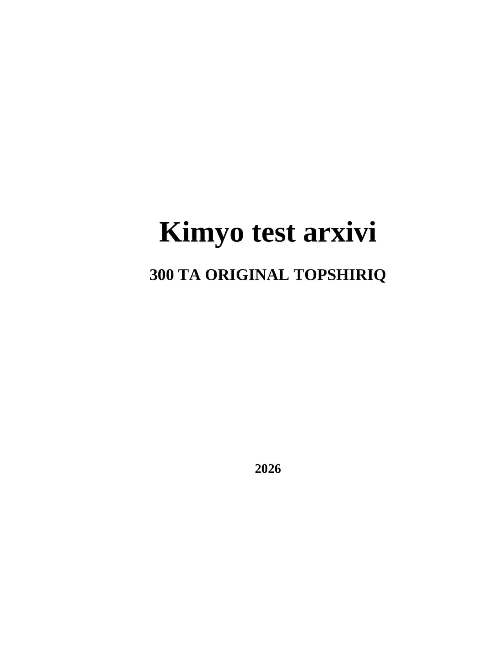 Kimyo test arxivi 2