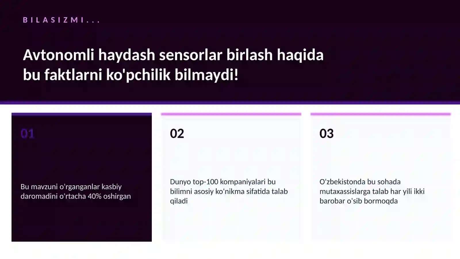 AVTONOMLI HAYDASH SENSORLAR BIRLASH 2