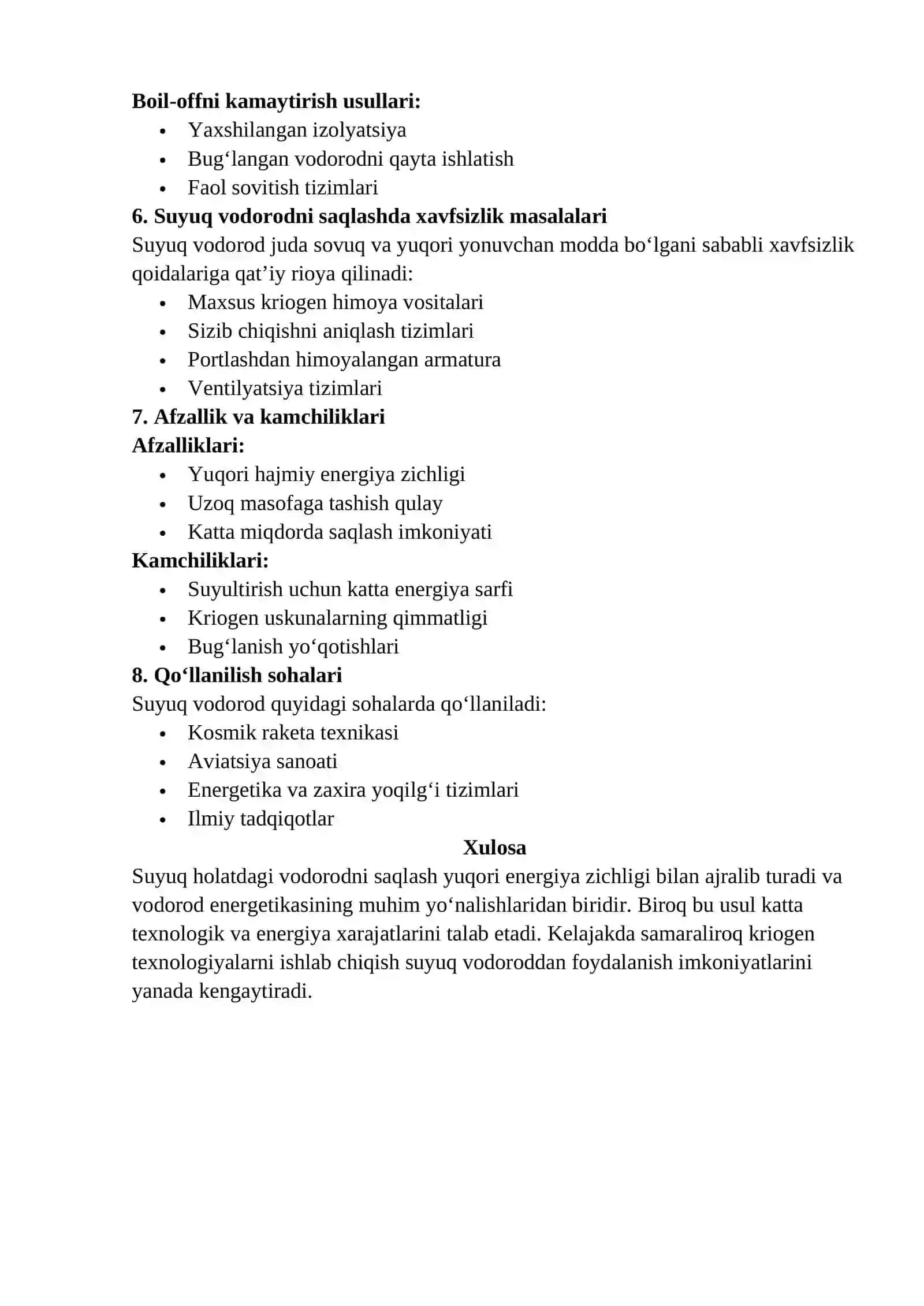 SUYUQ HOLATIDAGI VODORODNI SAQLASH 2